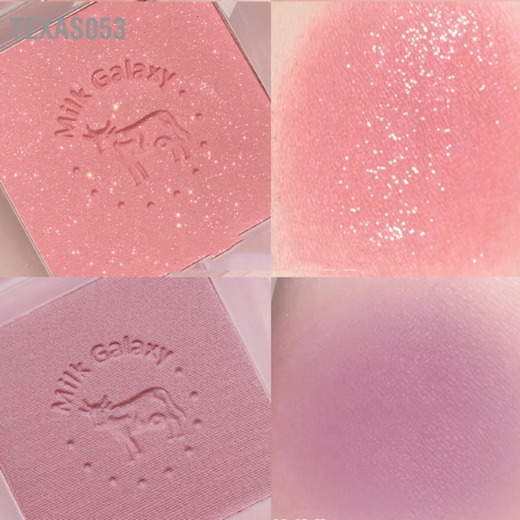 Texas053 3 cái Mỹ phẩm Mini Single Color Powder Matte Blush Glitter Pearly Portable for Girl