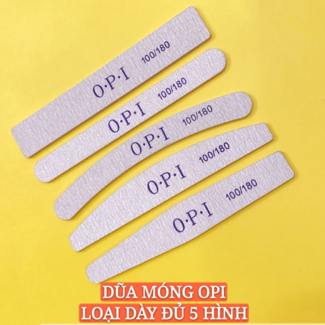 Dũa móng OPI - loại dày đủ 5 hình chuyên dụng cho dân làm móng (lẻ chiếc)