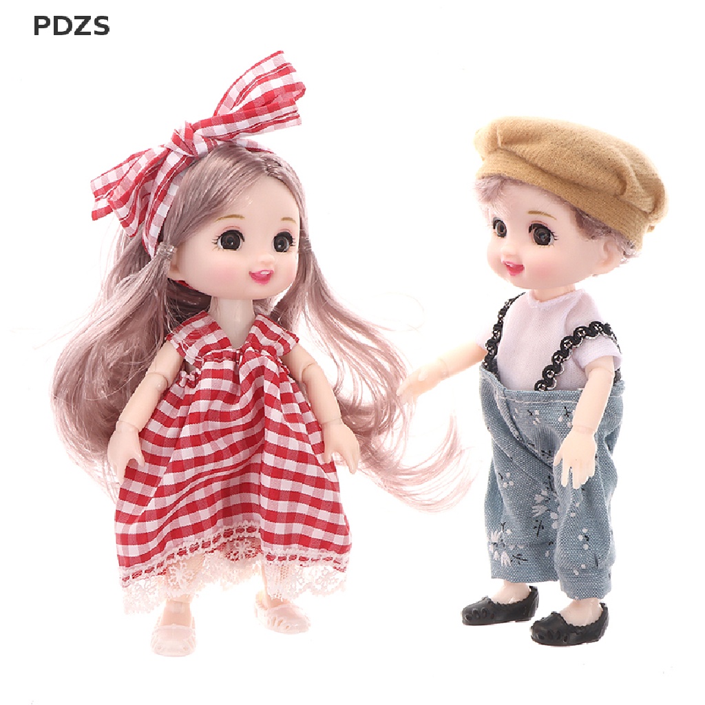 Búp Bê Bé Gái Mini 17Cm Có Khớp Chuyển Động Mắt To 3D DIY OEWQ