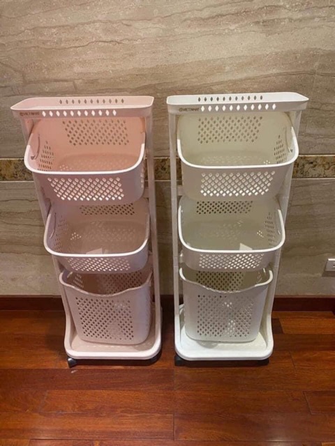 Kệ đựng đồ đa năng SIÊU BỀN nhựa plastic, giá kệ 2 tầng, 3 tầng có bánh xe (Hình ảnh thật)