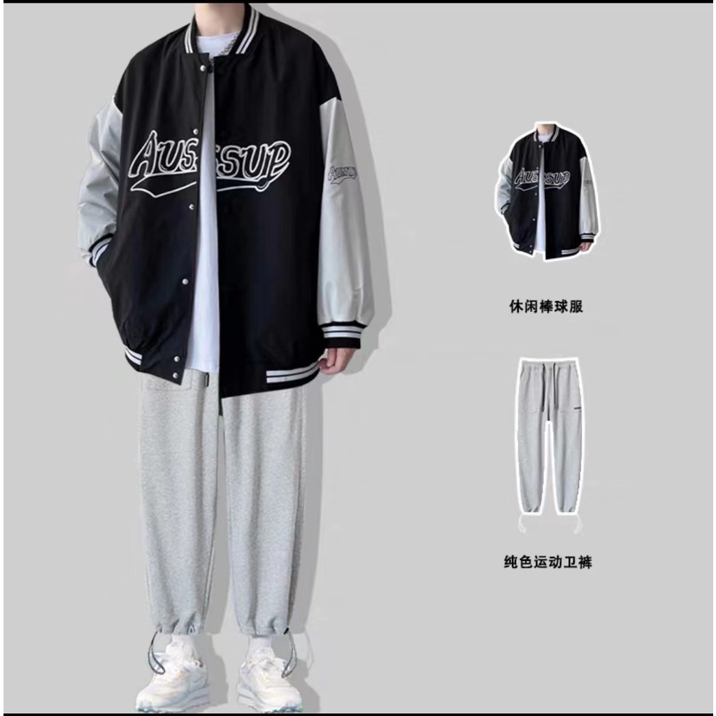Áo khoác bomber thêu AUSUP cao cấp phiên bản hoàn hảo uniex nam nữ mặc đẹp form rộng- AQ STORE