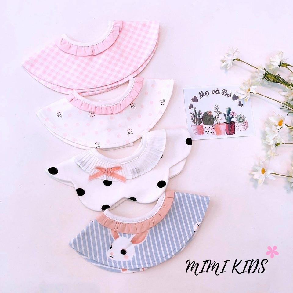 Yếm tròn xoay Cotton cao cấp phong cách Hàn Quốc Mimi Kids đáng yêu cho bé gái YC05