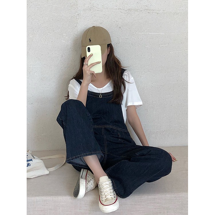 [Mã FADIRECT20 giảm 20K đơn 150K] Yếm quần dài xanh đậm chạy chỉ - YQD115 | BigBuy360 - bigbuy360.vn
