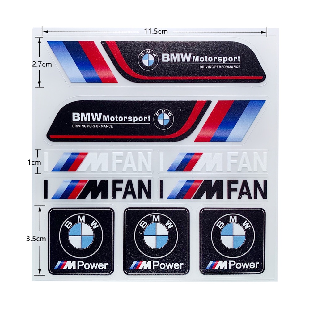 Decal dán trang trí xe hơi hình Logo BMW 3D