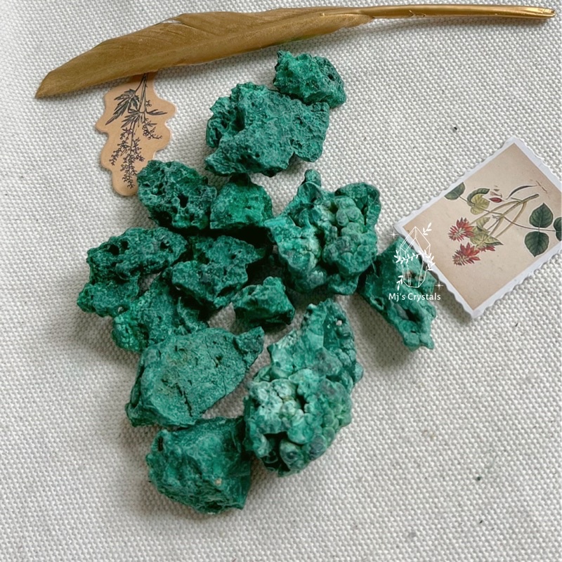 Đá thô Malachite xanh khổng tước sưu tầm, handmade, reiki, thanh tẩy thiền định