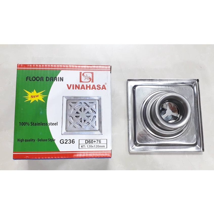GA THOÁT SÀN NHÀ TẮM NGĂN MÙI INOX CAO CẤP VINAHASA XANH LÁ GS236  VÀ GS436