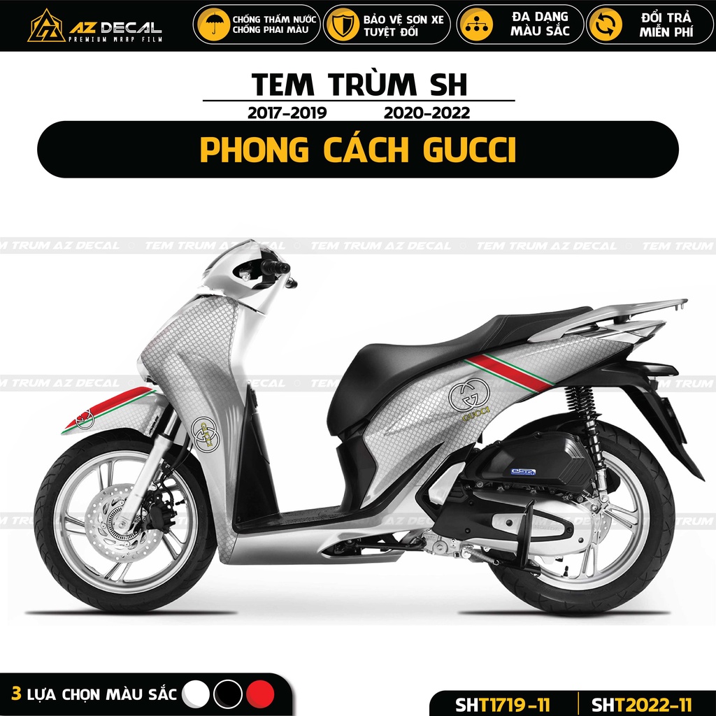 Tem Trùm SH Phong Cách Gucci | SHT-11 | Decal Trùm Dán SH Nhiều Lựa Chọn Màu 2017 - 2019 - 2020 - 2021 - 2022 Chống Xước
