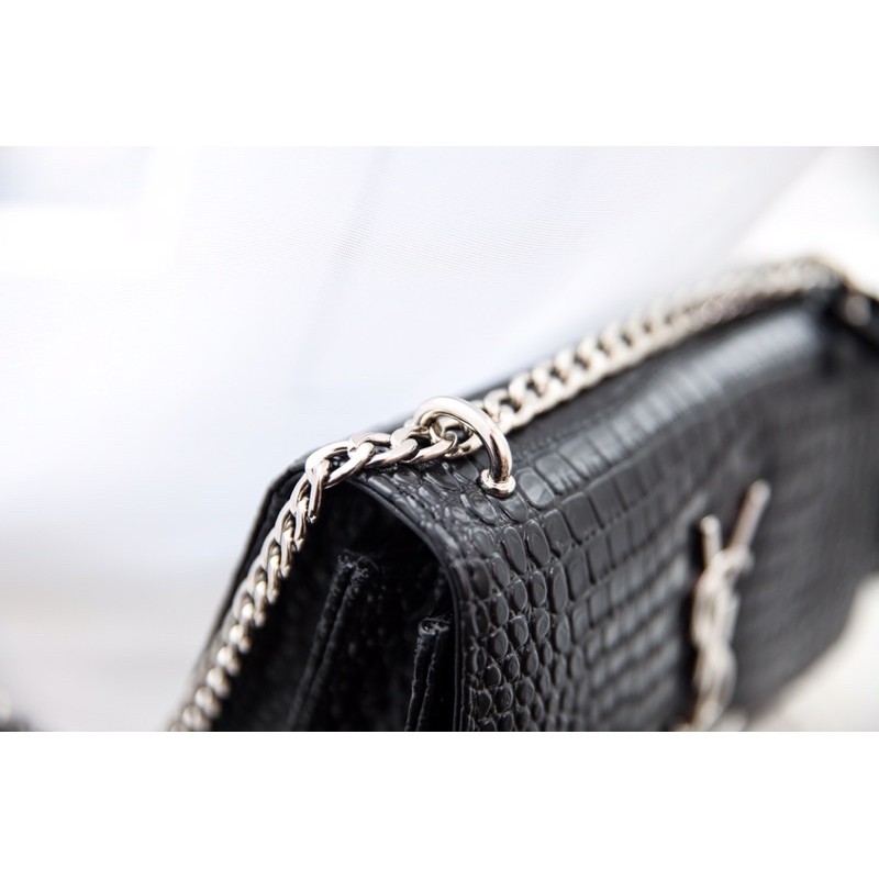 Túi đeo chéo đeo vai flapbag spsl fullbox da thật dập vân cá sấu bóng hàng cao cấp