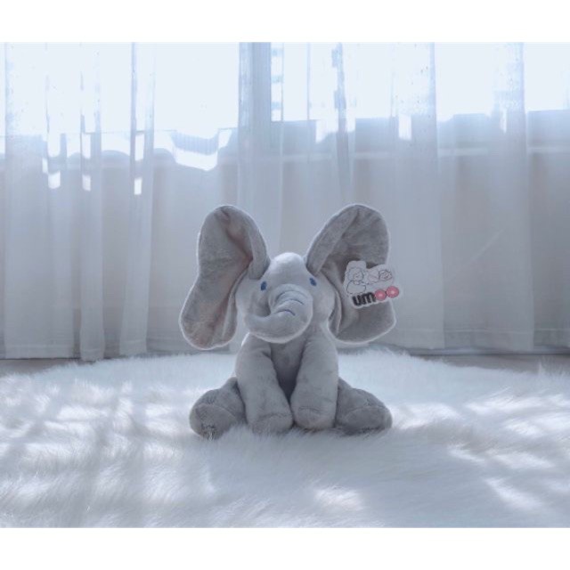 Thú Bông Voi Thỏ Ú Òa Umoo Peek A Poo Biết Hát Biết Cụp Tai Siêu Đáng Yêu, Đồ Chơi Phát Nhạc Cho Bé