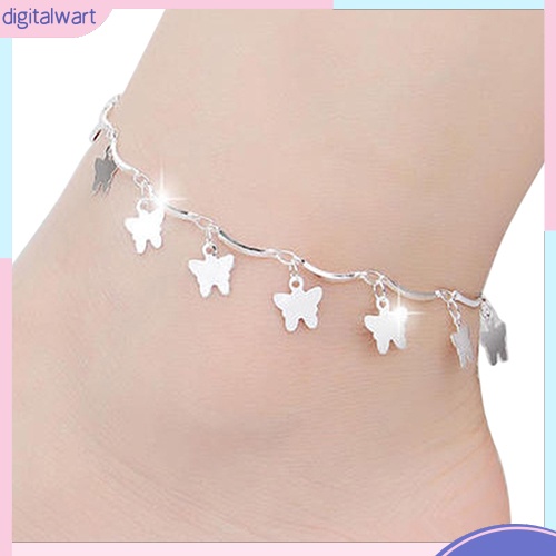 Lắc chân mạ bạc họa tiết ngôi sao/bướm/chuông thời trang cho nữ