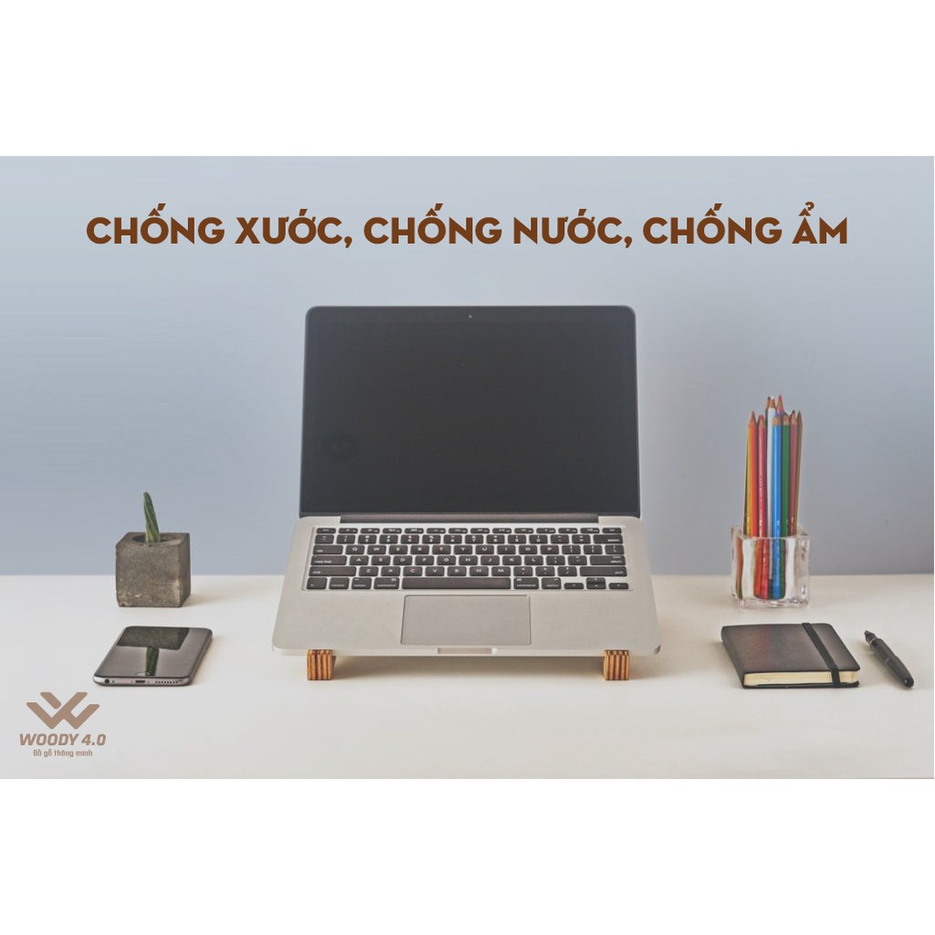 Kệ laptop, Giá đỡ laptop Size M bằng gỗ tự nhiên tiện dụng, bền đẹp