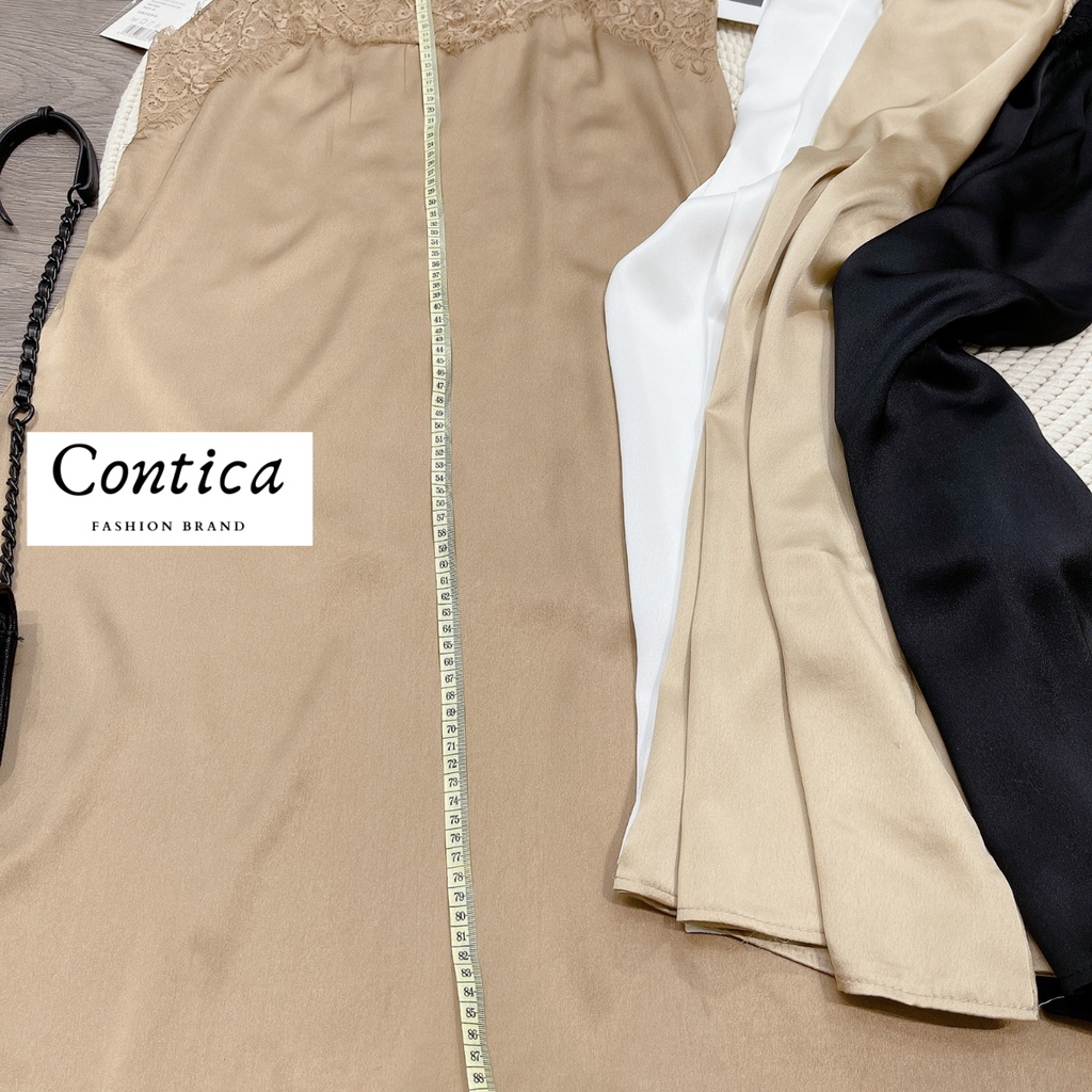 Váy lụa 2 dây phối ren siu hot - Chất lụa satin cao cấp siêu mềm min, mát lịm - CONTICA CLOTHING | BigBuy360 - bigbuy360.vn