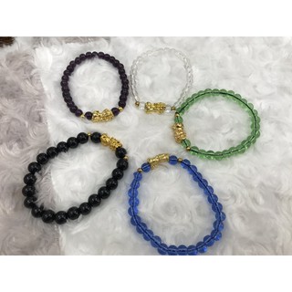 Vòng tay phong thủy Tùy Hưu đá pha lê hạt 6mm