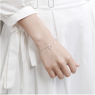 (FREE SHIP ĐƠN 50K) Lắc tay bạc, vòng tay bạc ý S925 sao trăng Nhỏ Xinh tinh tế