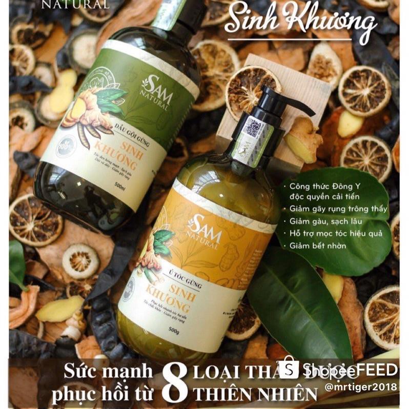 Bộ Dầu Gội Xả Gừng Sinh Khương Giảm Rụng Kích Mọc Tóc Phục Hồi Chân Tóc Chính Hãng Sam Natural (dung tích 500ml) | BigBuy360 - bigbuy360.vn