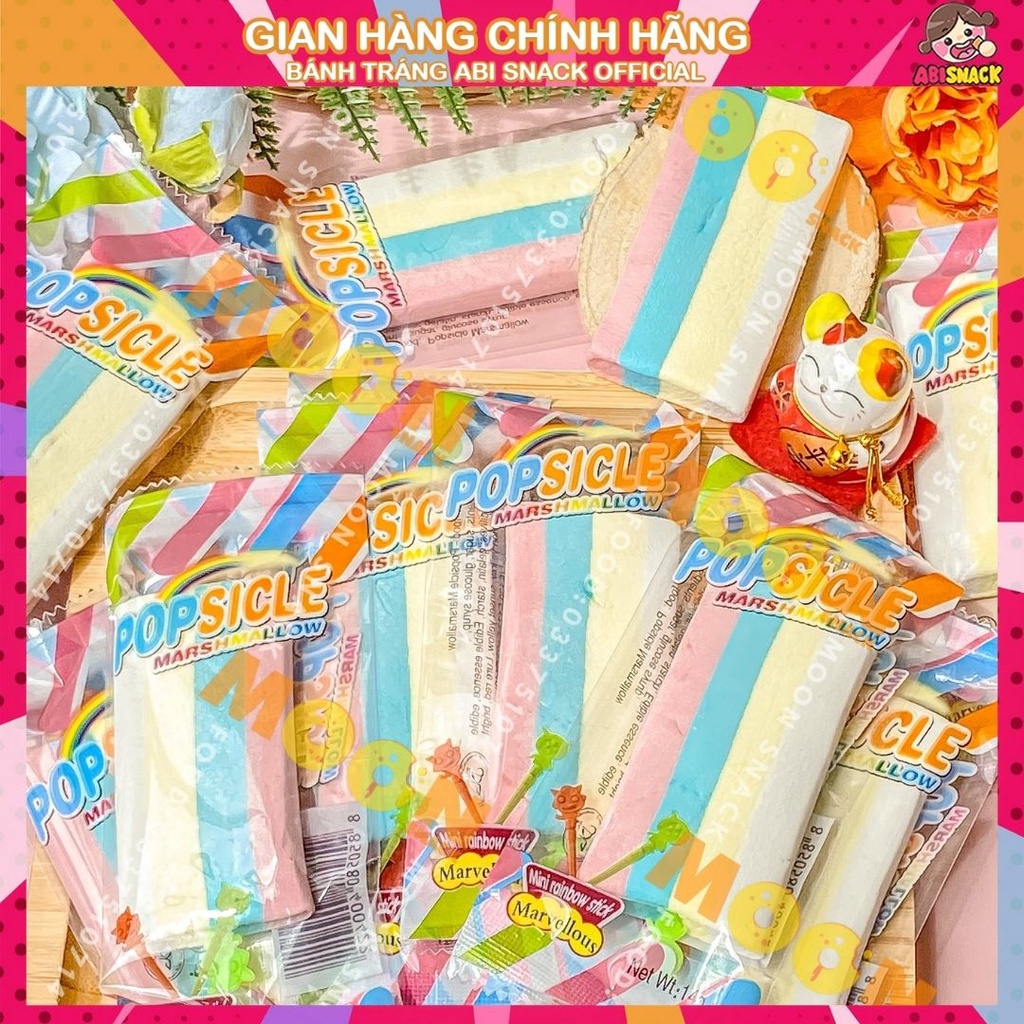 Kẹo bông gòn Popslice hình que kem Thái Lan cây 14g
