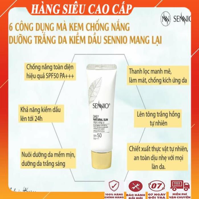 [HÀNG LOẠI 1 - FreeShip] Kem chống nắng trắng da kiềm dầu sennio/Kem chống nắng cho da dầu da mụn đa năng