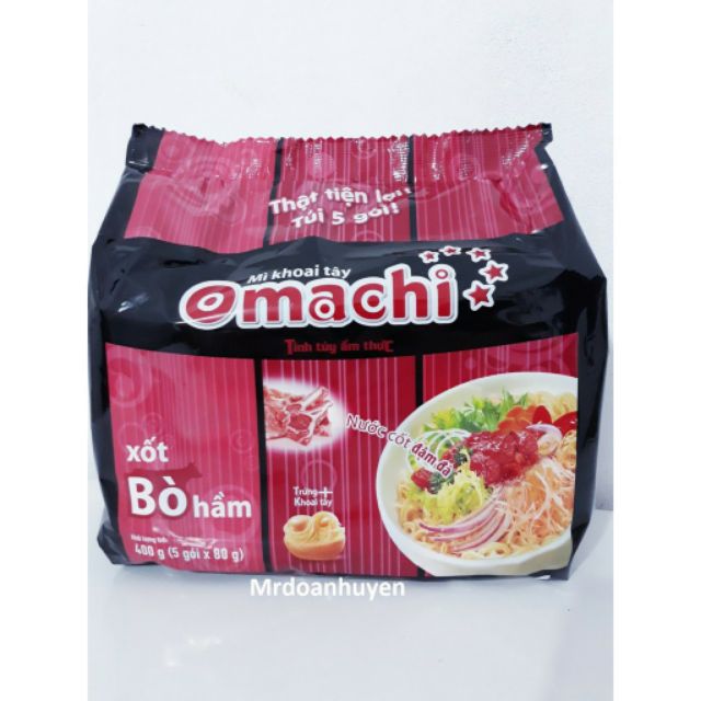 Bịch mỳ omachi xốt bò hầm sườn hầm 5goi×80g