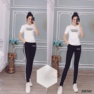 [Giá Hủy Diệt]	Đồ Bộ Nữ Quần Dài Hai Sọc Áo In Số 1986 Đủ Màu Dễ Thương Mẩu Siêu Đẹp - DB504