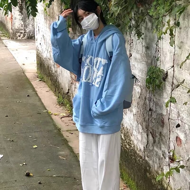 MS60 Hoodie nỉ xanh dễ thương