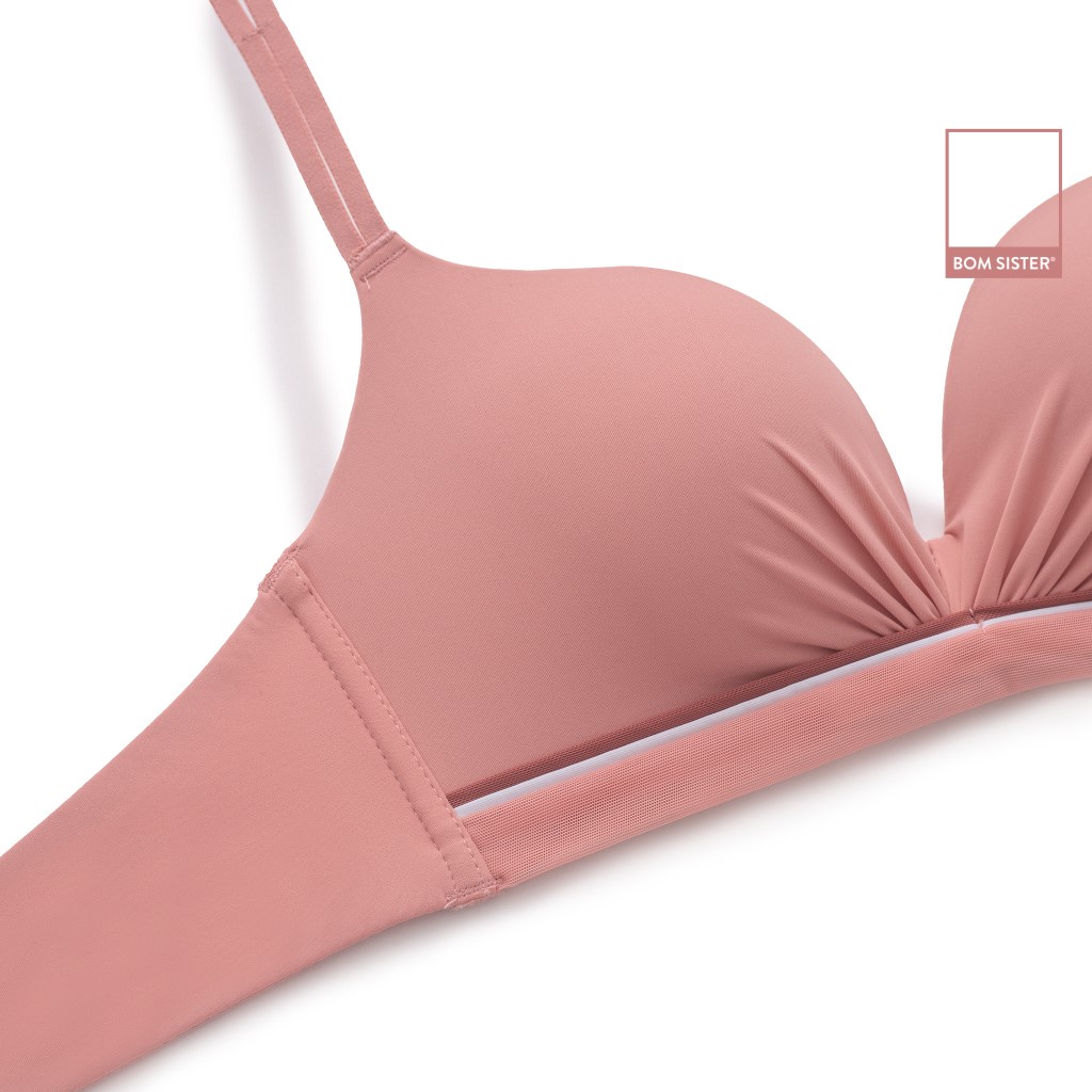 Áo lót mút vừa không gọng thun lạnh màu trơn dây vai đôi nâng ngực tự nhiên BOM SISTER A9441 | BigBuy360 - bigbuy360.vn