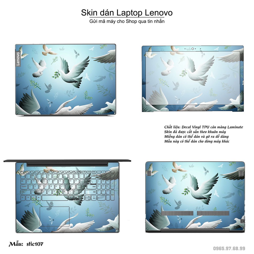 Skin dán Laptop Lenovo in hình Hoa văn sticker nhiều mẫu 18 (inbox mã máy cho Shop)