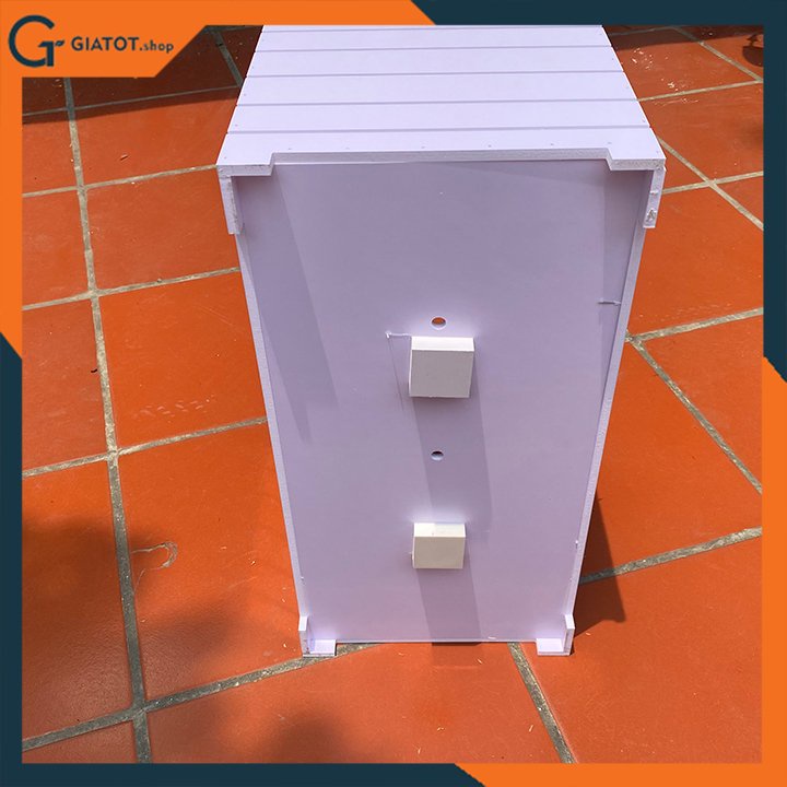 Chậu gỗ nhựa ngoài trời composite kẻ chỉ có chân