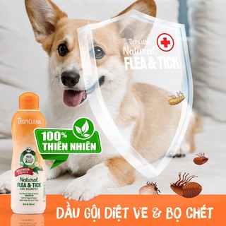 [TropiClean] Natural Flea & Tick Dog Shampoo - Đặc Trị Ve Chó Mèo