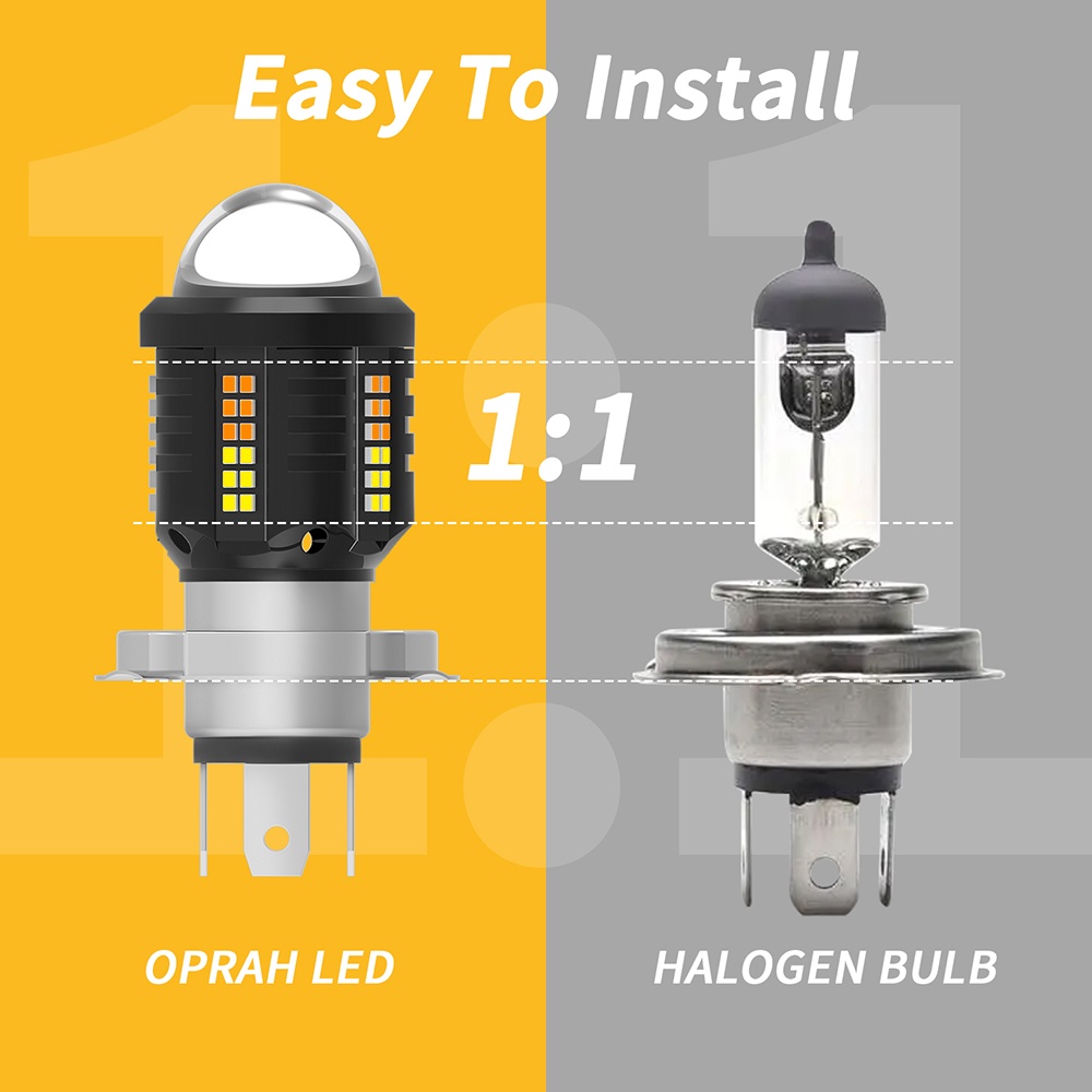 1 Đèn Pha LED H4 H6 T19 P15D BA20D DC12V-60V Siêu Sáng Dành Cho Xe Mô Tô