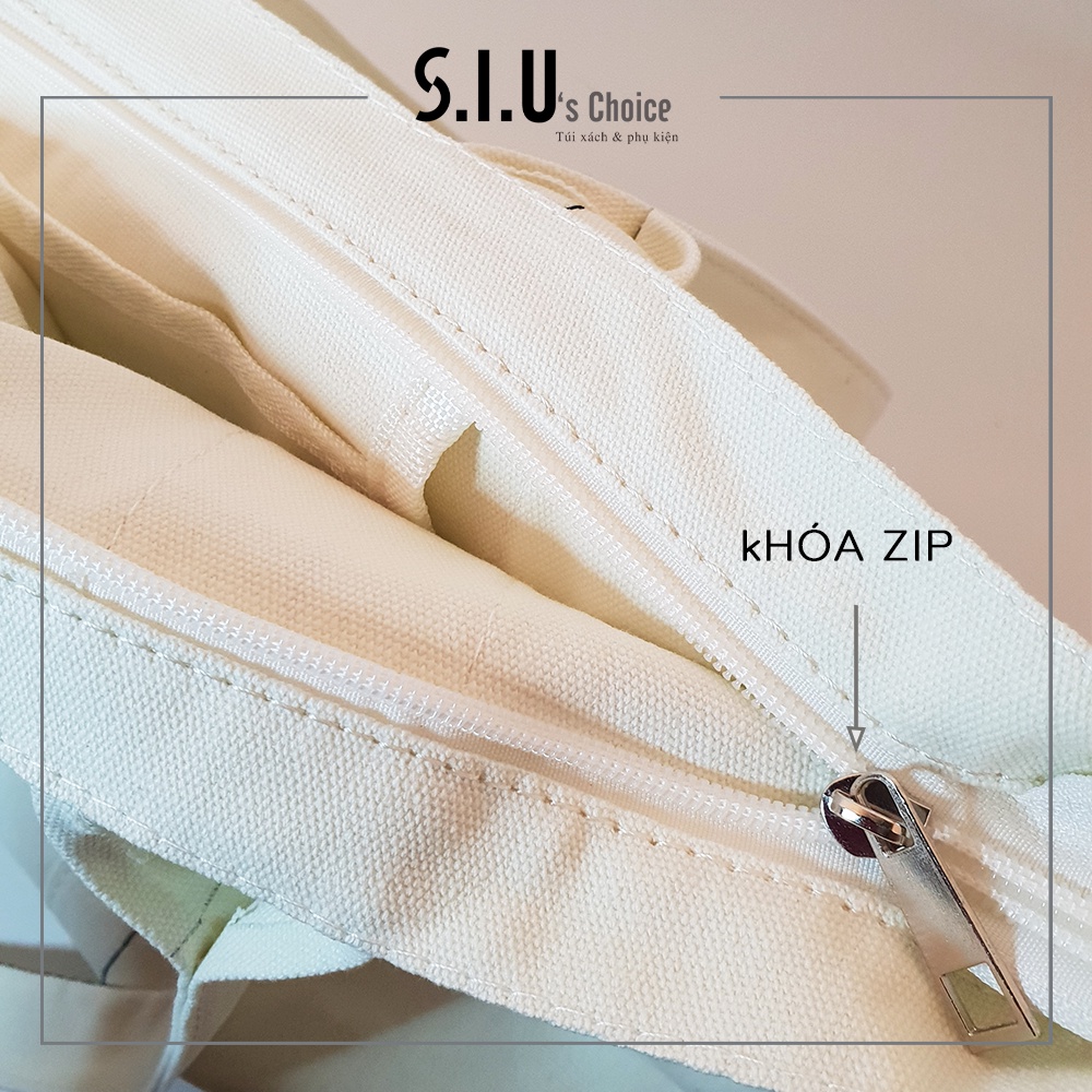 TÚI tole nữ vải canvas cao cấp dày dặn đeo vai đeo chéo túi xách nữ basic phong cách Hàn Quốc Siu's Choice- SIUBB11