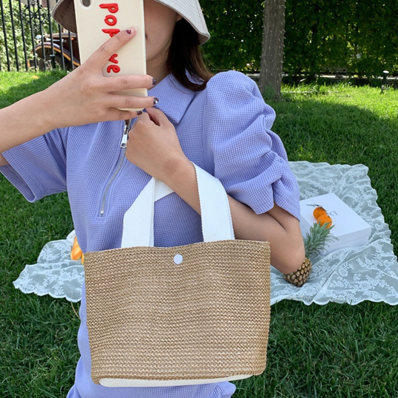 Túi Xách Tote Đan Cói Đeo Vai Sức Chứa Lớn Thời Trang Cho Nữ
