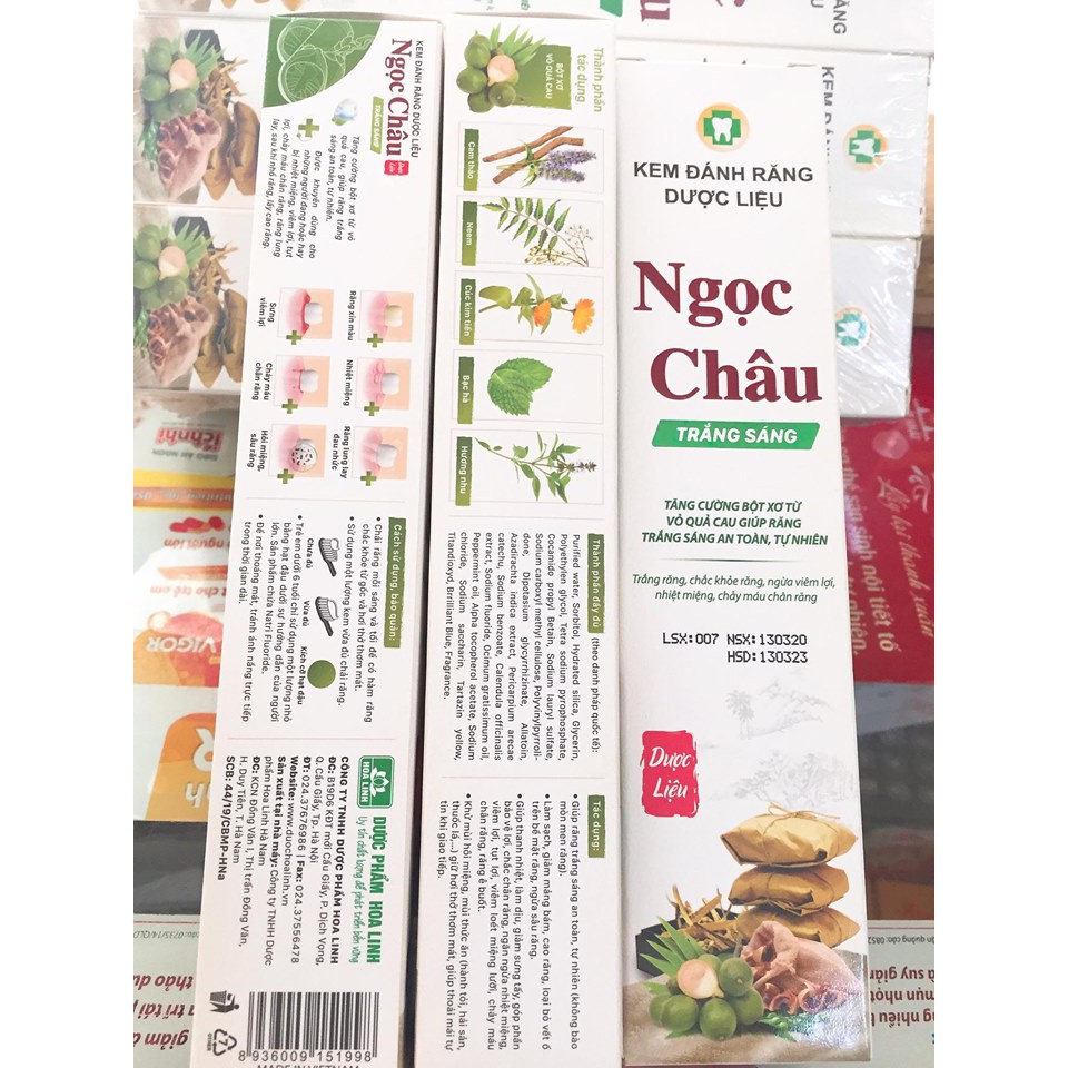 Kem đánh răng Ngọc Châu trắng sáng 125g