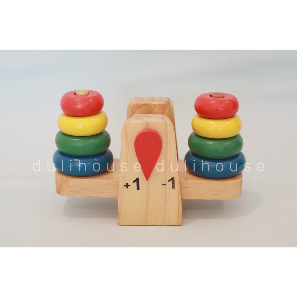Đồ chơi gỗ cao cấp Cân thăng bằng - Mô phỏng cán cân đòn - Hỗ trợ bé học hỏi khái niệm cân bằng, ít nhiều