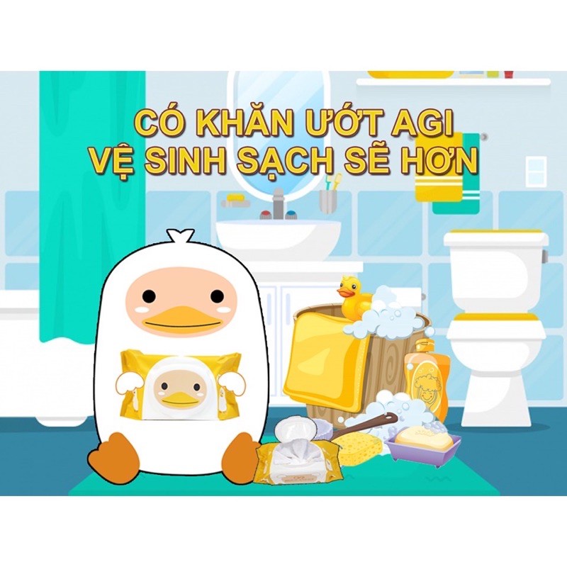 (GIAO MÀU NGẪU NHIÊN)  KHĂN ƯỚT AGI KHÔNG MÙI 100 TỜ