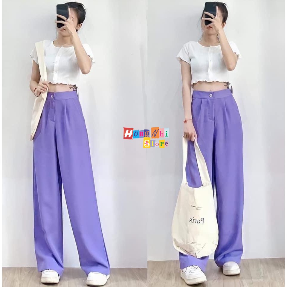 QUẦN CULOTTES DÀI ỐNG RỘNG LƯNG SIÊU CAO FORM RỘNG 60KG VẢI CAO CẤP DÀI 98CM - MM