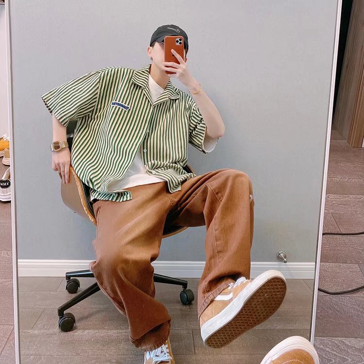 Áo Sơ Mi Nam Tay Ngắn Kẻ Sọc Thời Trang Hàn Quốc
