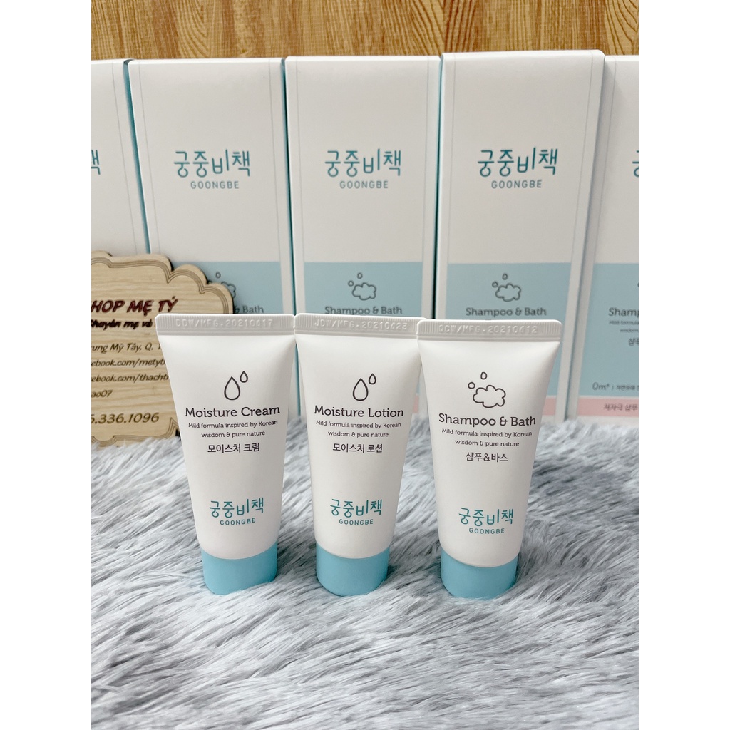 Sữa tắm gội Goongbe minisize, Kem dưỡng da Goongbe mini, Lotion Goongbe tuýp du lịch cho bé từ 0M+