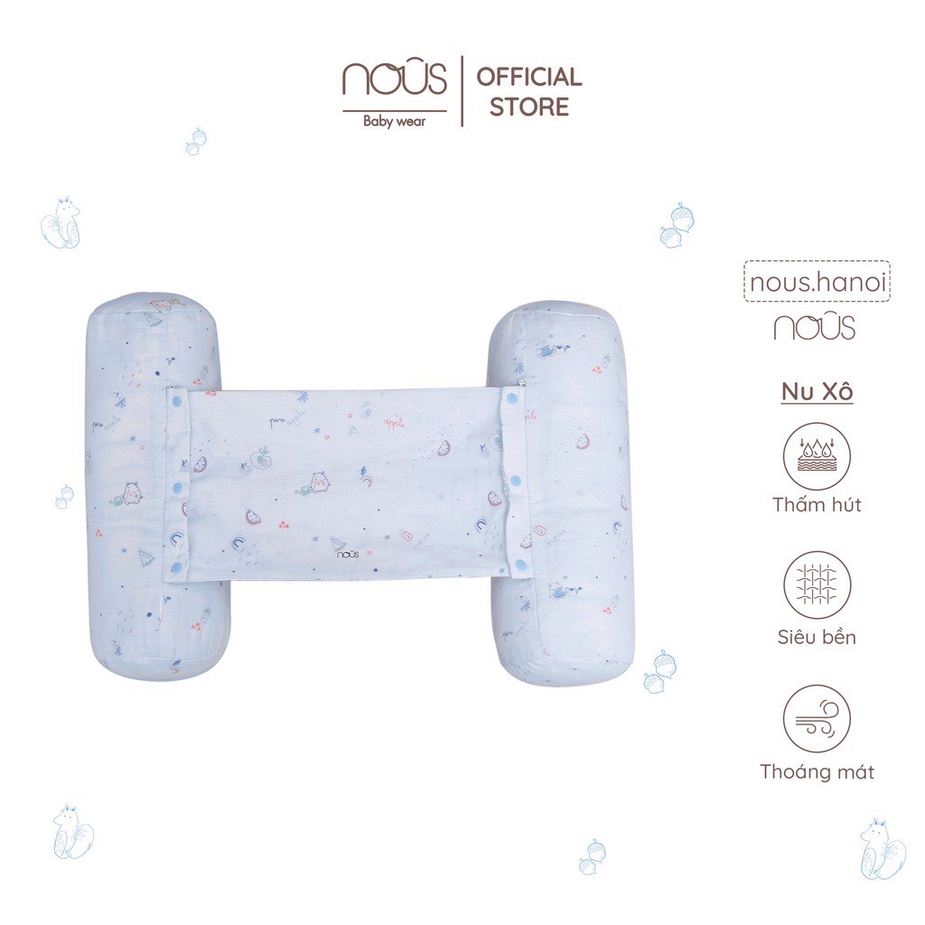 Gối Chặn Nous Cho Bé Sơ Sinh Ngủ Ngon Sâu Giấc - 2 Màu Xanh - Hồng