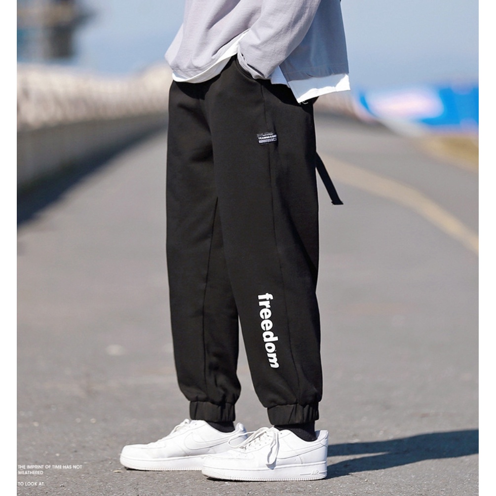 Quần Jogger nỉ MEANSTORE pants unisex basic nam nữ cạp chun ống rộng phong cách Hàn Quốc ulzzang - Freedom