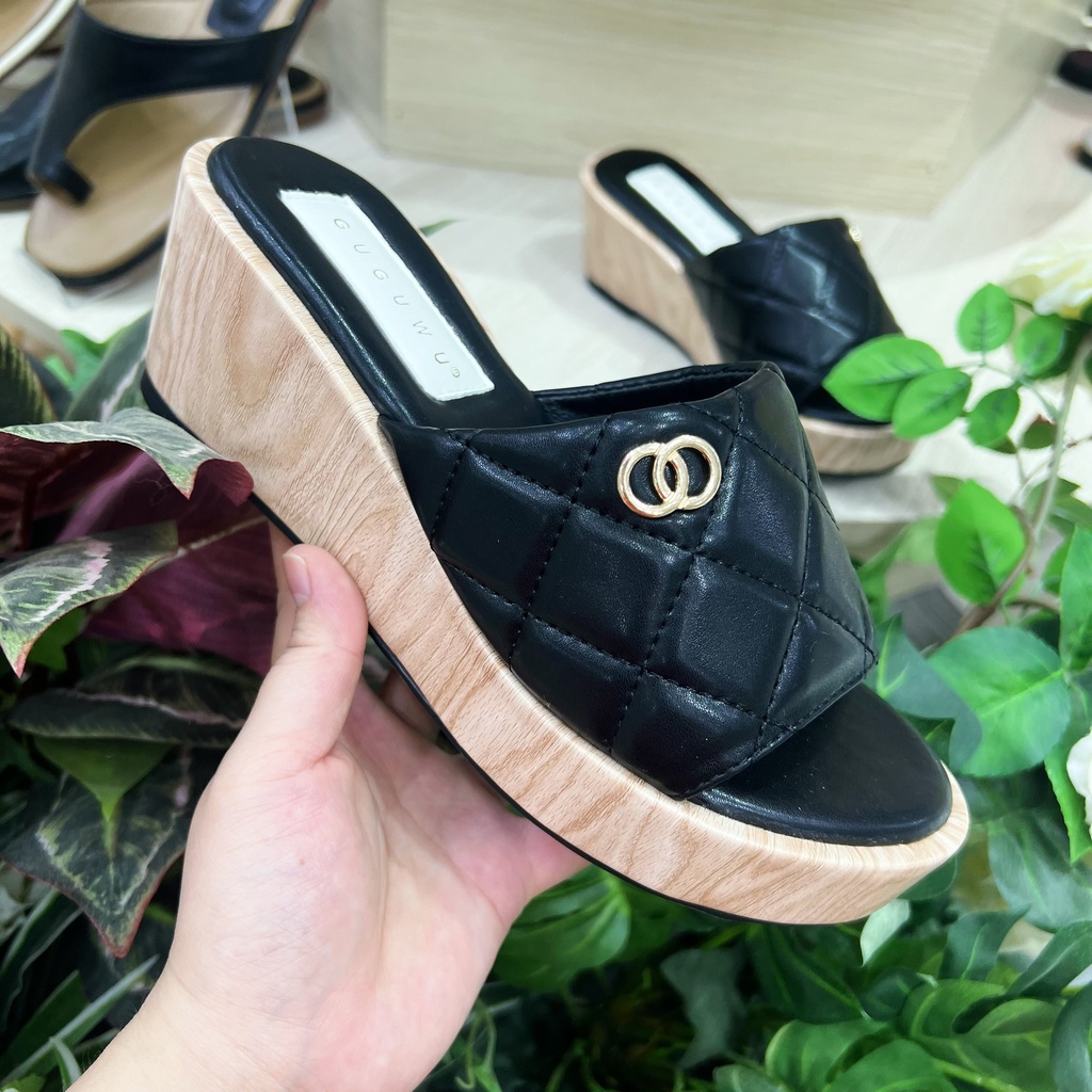 Dép Đế Xuồng Nữ Đế Gỗ Cao 6cm Cao Cấp QC TRINH LÊ SHOP GIÀY DÉP