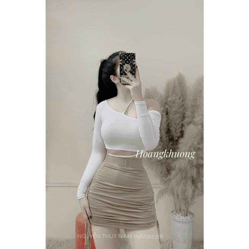 hàng đẹp chân váy rút 2 bên chất bozip mềm