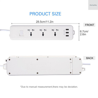 Ổ Cắm Điện Có Dây Dài 3m 3 Cổng Usb
