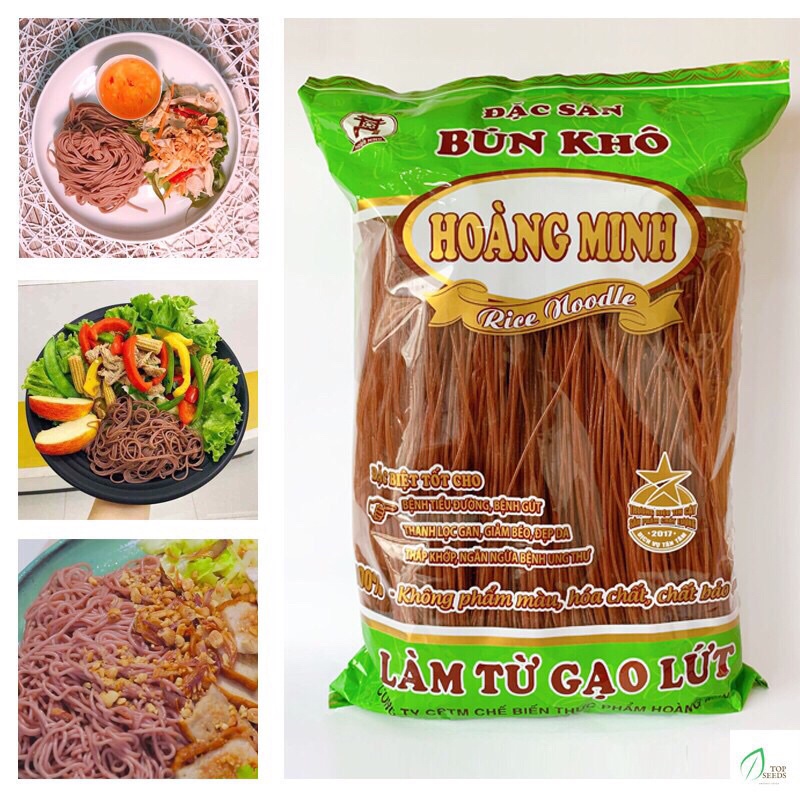 Bún gạo lứt/hủ tiếu gạo lứt Hoàng minh đặc sản siêu rẻ eatclean (500g)
