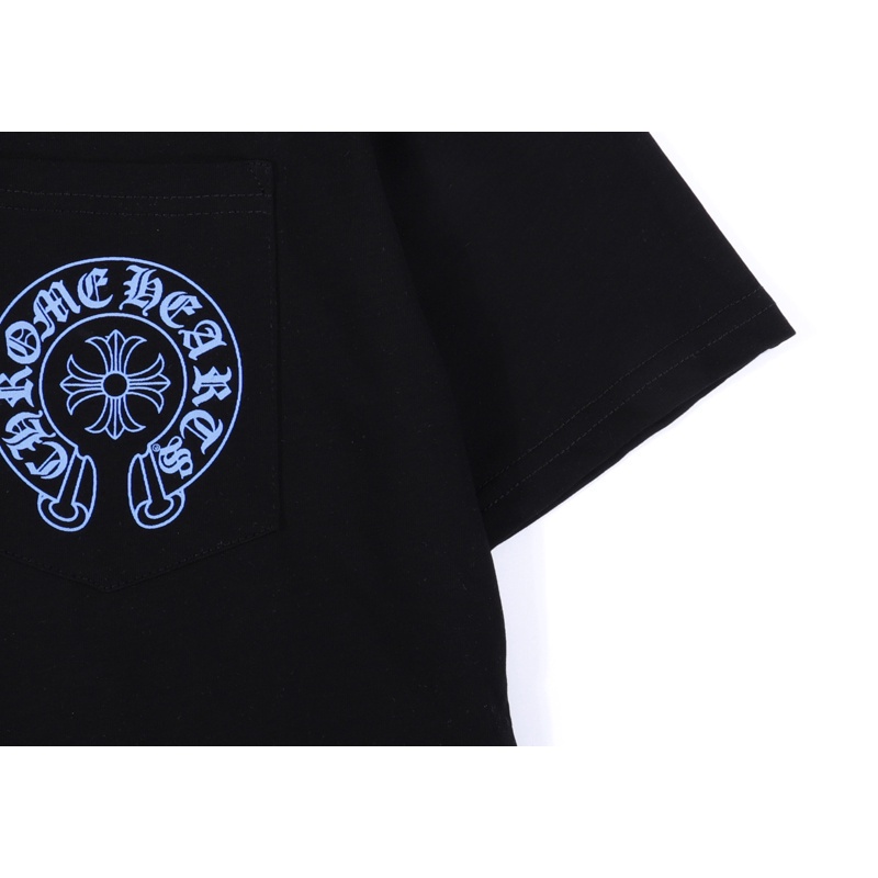 Áo Thun Cotton Ngắn Tay Cổ Tròn Phối Túi Thời Trang Cho Nam Nữ