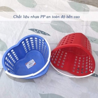 Giỏ Nhựa Đựng Đồ Hình trái Tim Có Quai Cầm Việt Nhật (MS: 3243) giúp nhà ngăn nắp tiện lợi
