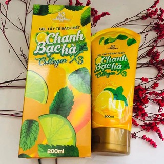 TẨY TẾ BÀO DA CHẾT CHANH COLLAGEN X3 BẠC HÀ CHAI 200ML ( HÀNG CHÍNH HÃNG)