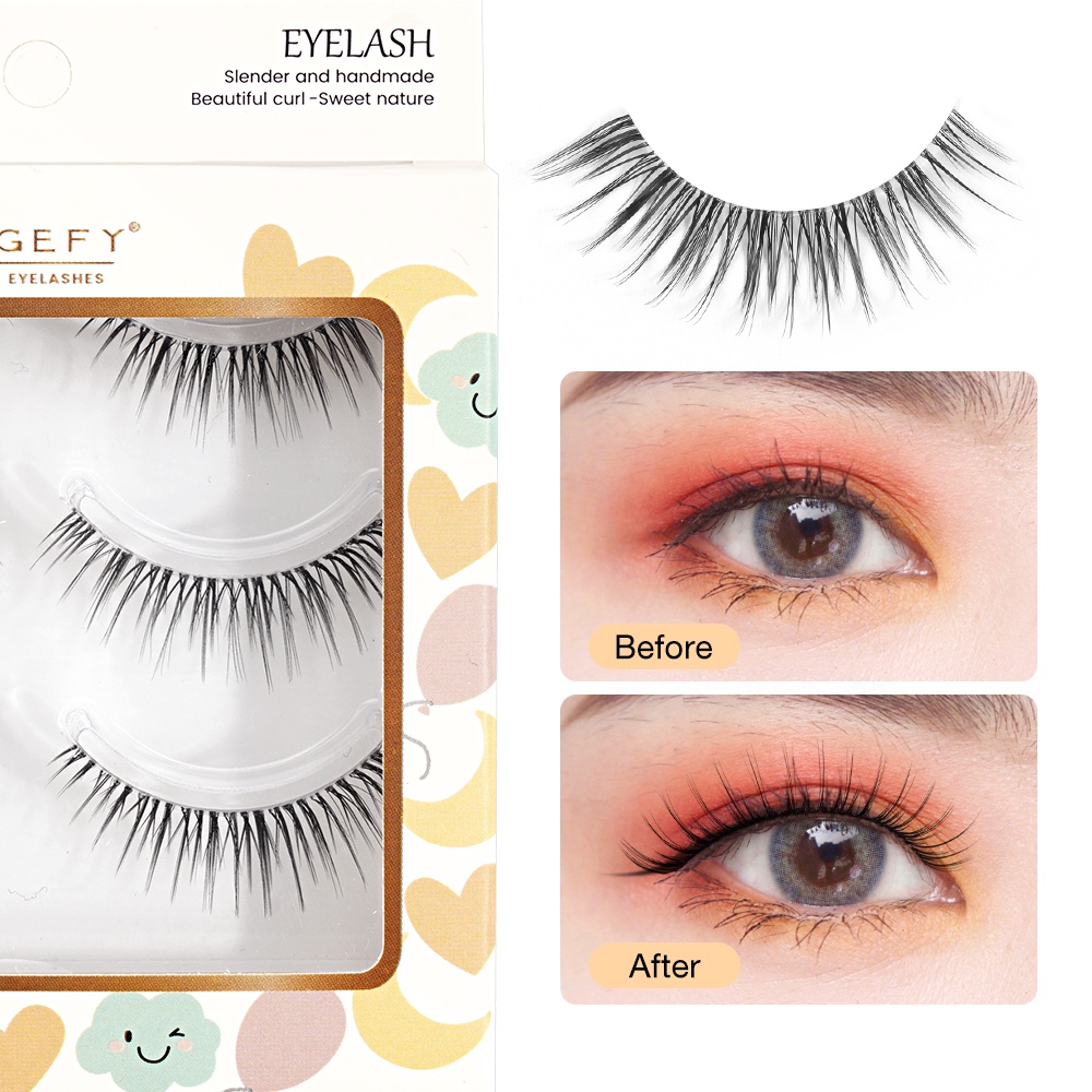 Set 5 hộp 15 cặp lông mi giả MAGEFY cong dài tự nhiên
