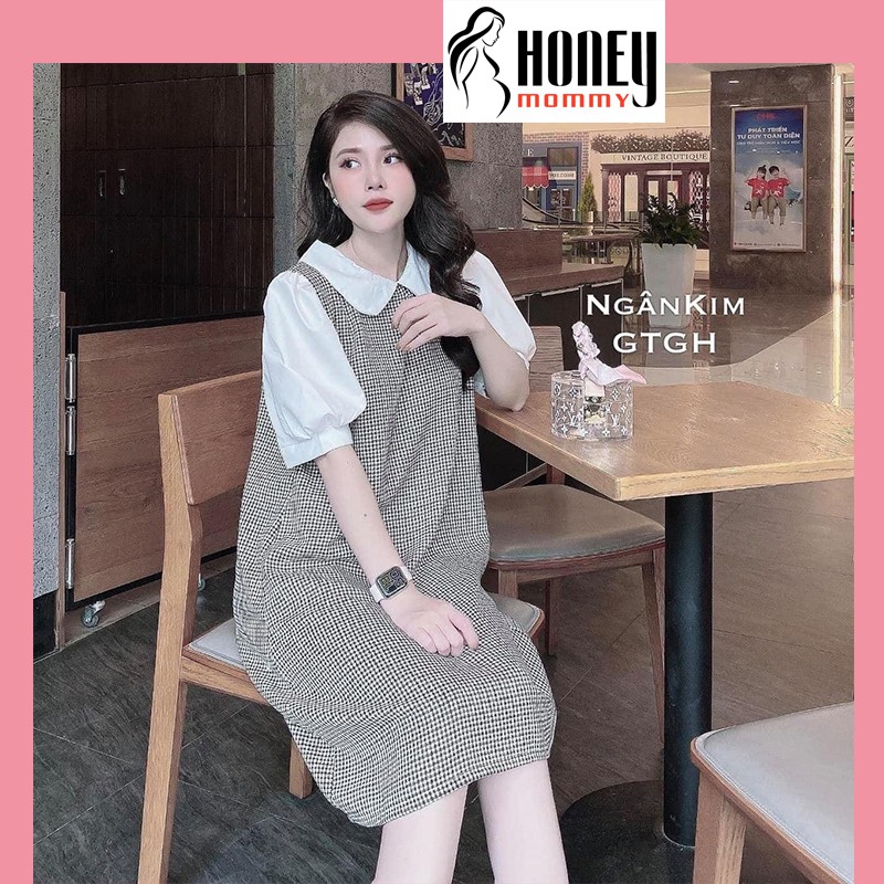 Váy Bầu Đầm Bầu Mùa Hè Kẻ Zigzag Cổ Sen Tay Bồng Công Sở Dáng Suông Hd2812  Honey Mommy | Shopee Việt Nam