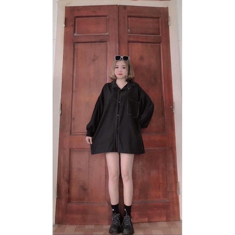 [RẺ VÔ ĐỊCH] Áo Sơ Mi Viền Chỉ Nổi Siêu Sịn Sò.hangtotgiare98