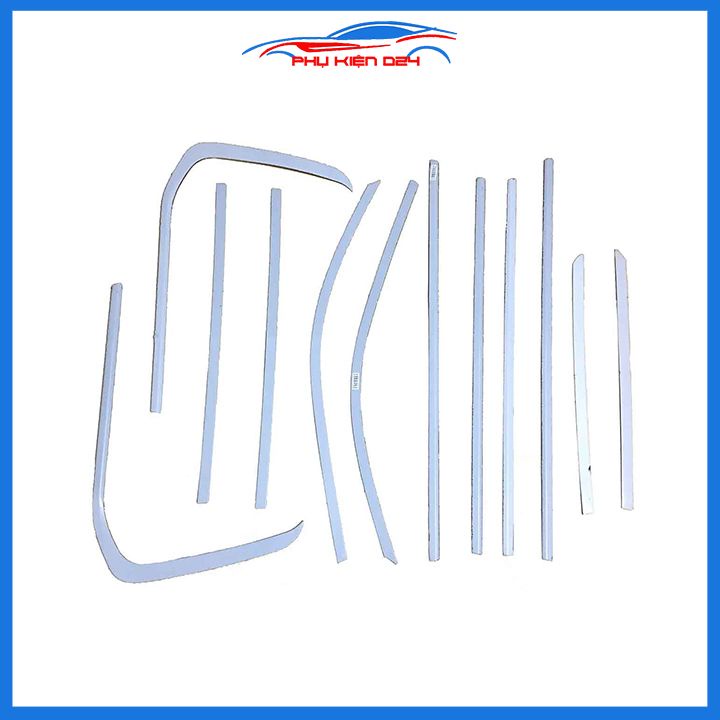 Bộ nẹp viền chân kính cong kính Land Cruiser Inox sáng bóng chuẩn form xe